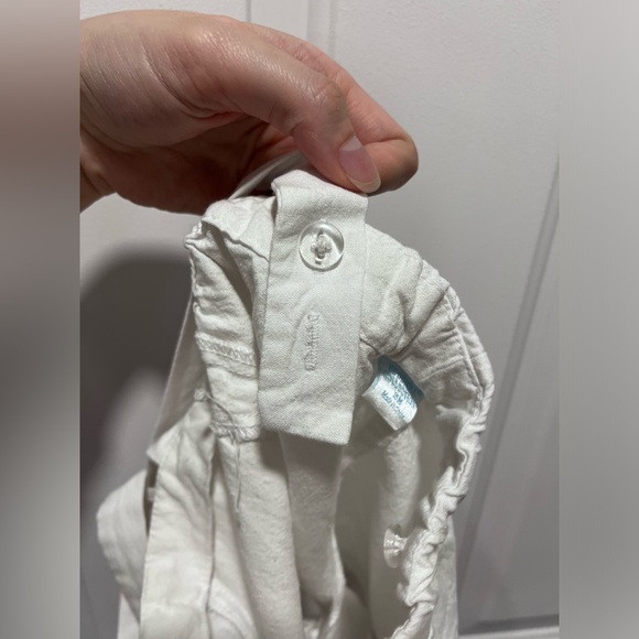 Edgehill Collection White Linen Shortall Overalls Size 18 Month Adjustable Strap - Picture 7 of 16